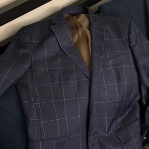 Brooks brothers Milano-fit windowpane wool twill suit